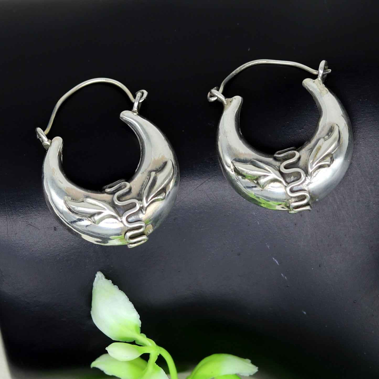 925 sterling Handmade silver jewelry, fabulous vintage stylish customized hoops earrings bali tribal ethnic personalized jewelry ske3 - TRIBAL ORNAMENTS