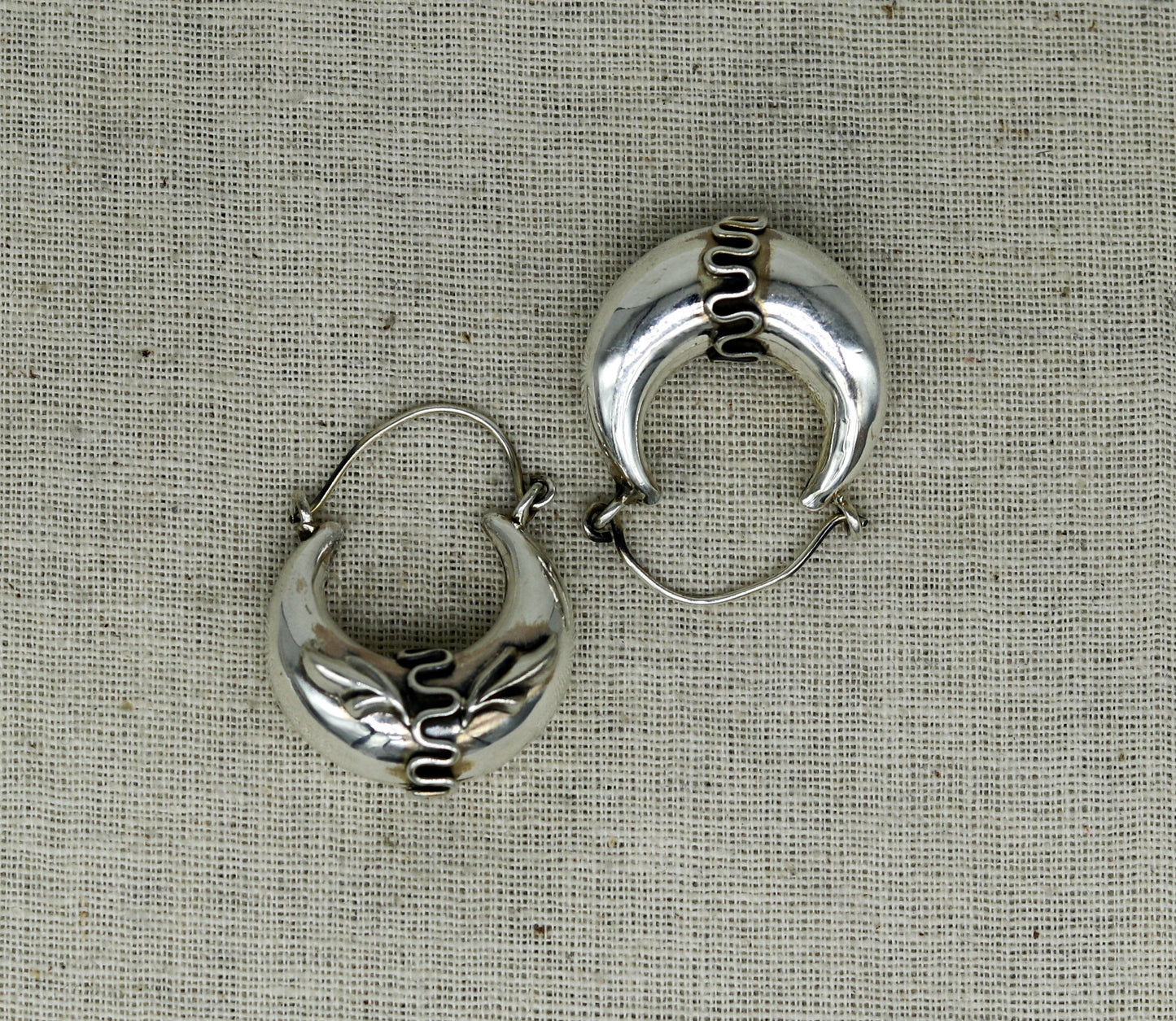 925 sterling Handmade silver jewelry, fabulous vintage stylish customized hoops earrings bali tribal ethnic personalized jewelry ske3 - TRIBAL ORNAMENTS