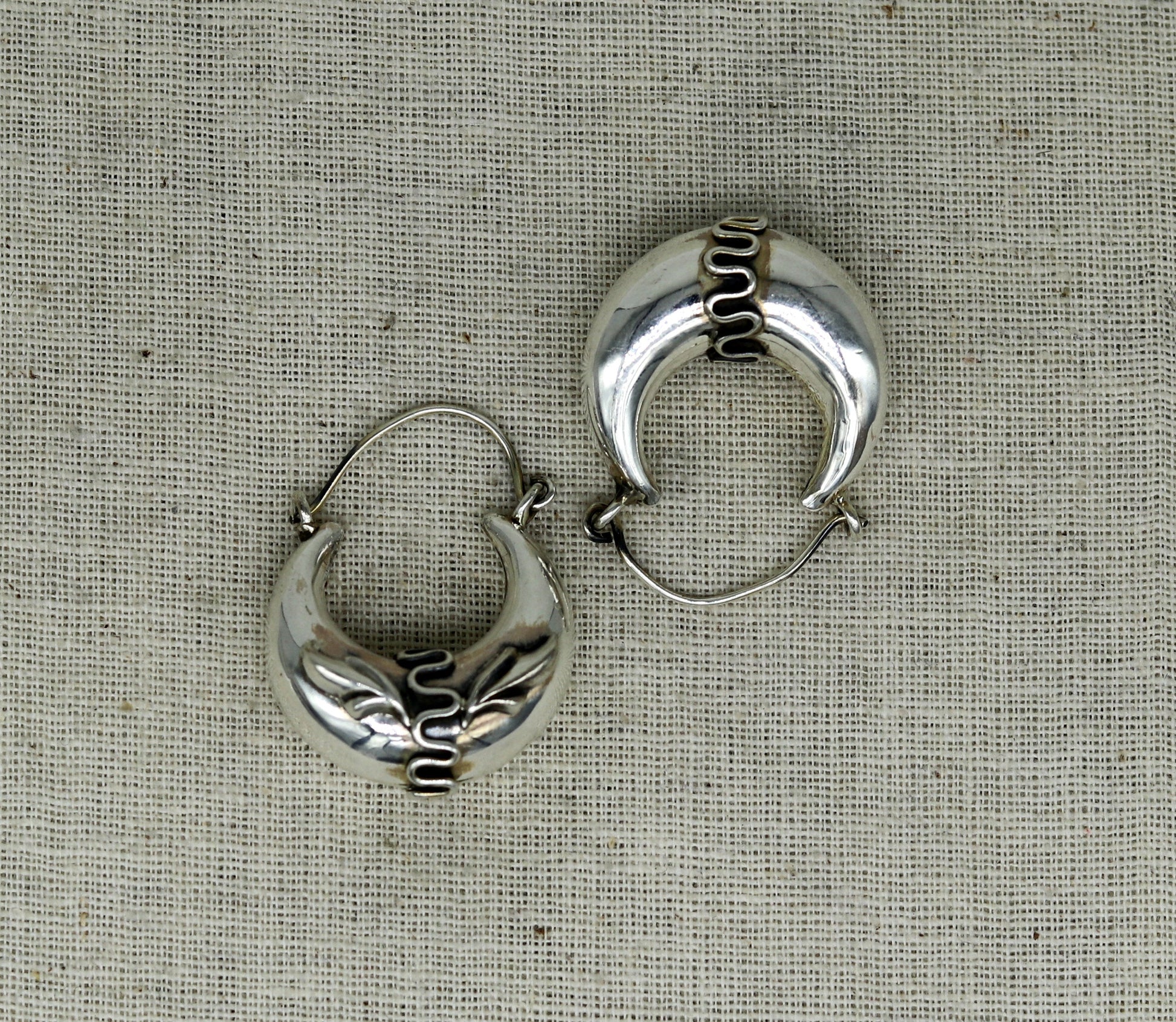 925 sterling Handmade silver jewelry, fabulous vintage stylish customized hoops earrings bali tribal ethnic personalized jewelry ske3 - TRIBAL ORNAMENTS