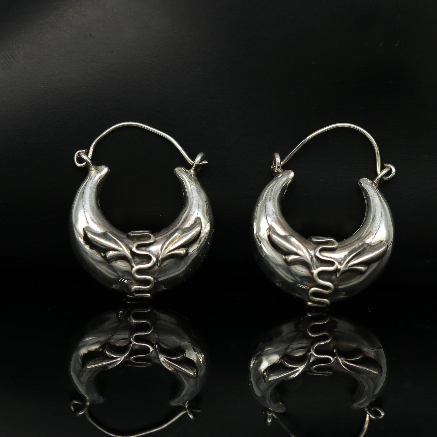925 sterling Handmade silver jewelry, fabulous vintage stylish customized hoops earrings bali tribal ethnic personalized jewelry ske3 - TRIBAL ORNAMENTS