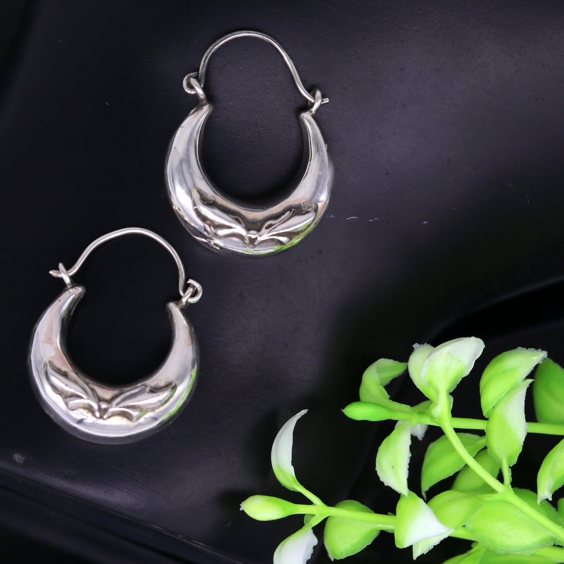 925 sterling silver handmade pretty attractive hoops stud earring bali, excellent customized stylish belly dance personalized gift ske7 - TRIBAL ORNAMENTS