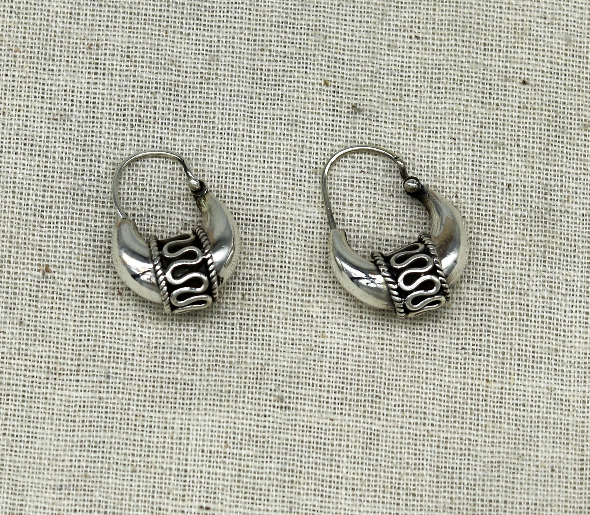 925 sterling silver handmade hoops stud earring bali, excellent customized stylish belly dance personalized gift tribal ethnic jewelry ske15 - TRIBAL ORNAMENTS