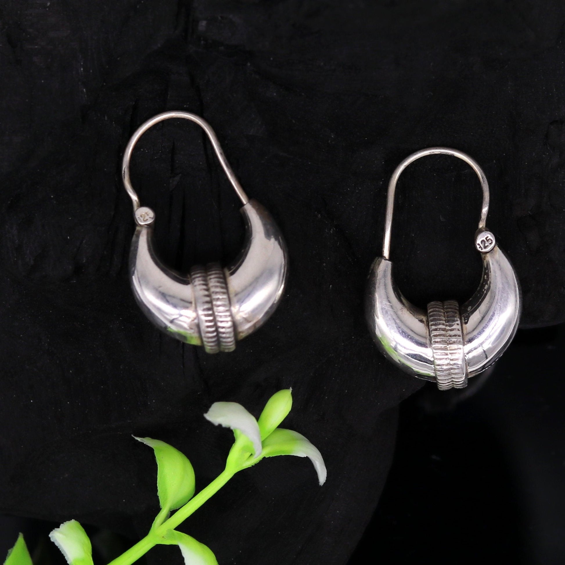 925 sterling silver handmade vintage antique design amazing design hoops earring bali, customized earring gift tribal ethnic jewelry ske14 - TRIBAL ORNAMENTS