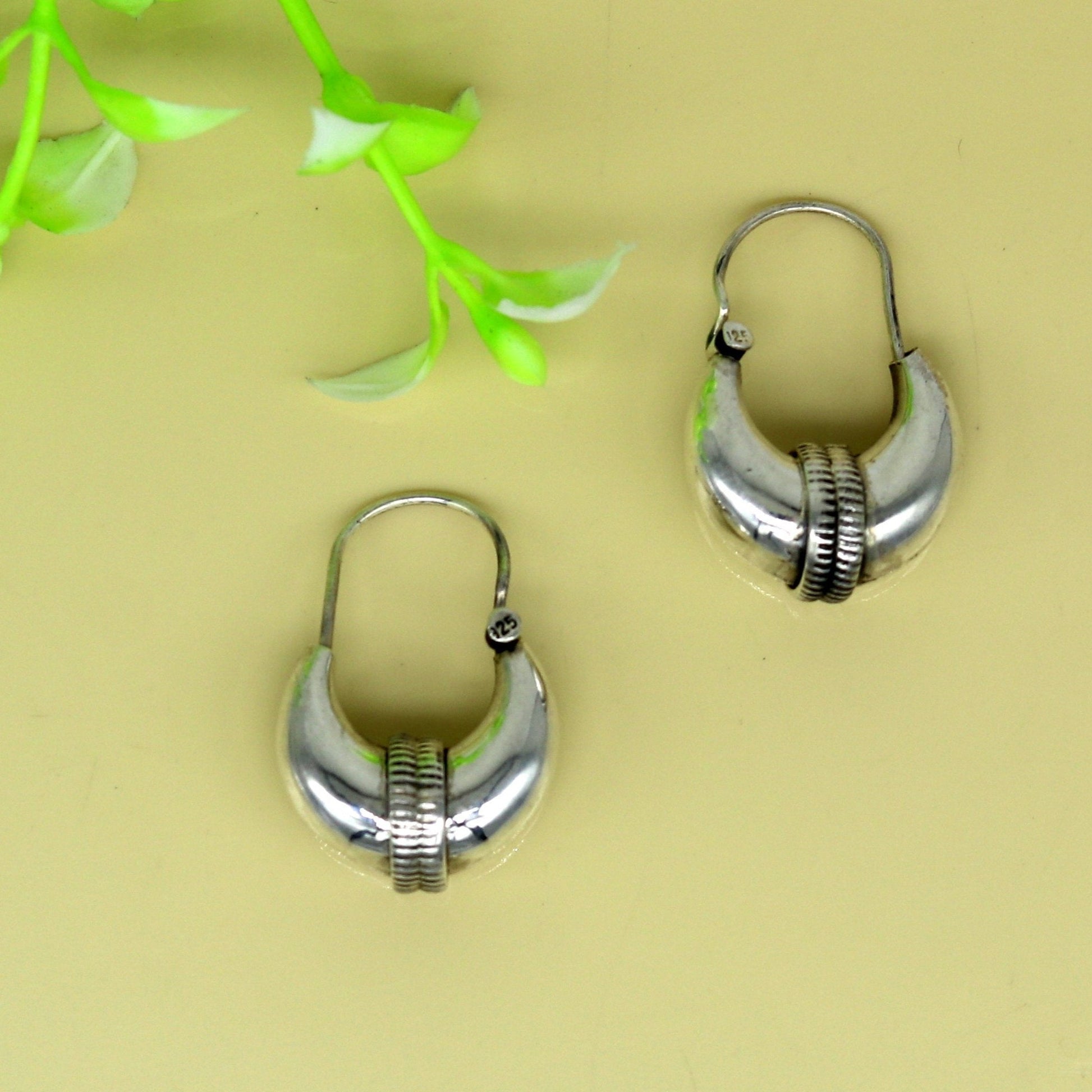 925 sterling silver handmade vintage antique design amazing design hoops earring bali, customized earring gift tribal ethnic jewelry ske14 - TRIBAL ORNAMENTS