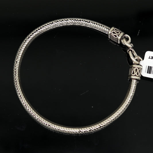 8.2" long 925 sterling silver handmade solid customized vintage design snake chain bracelet unisex personalized gift tribal jewelry nsbr33 - TRIBAL ORNAMENTS