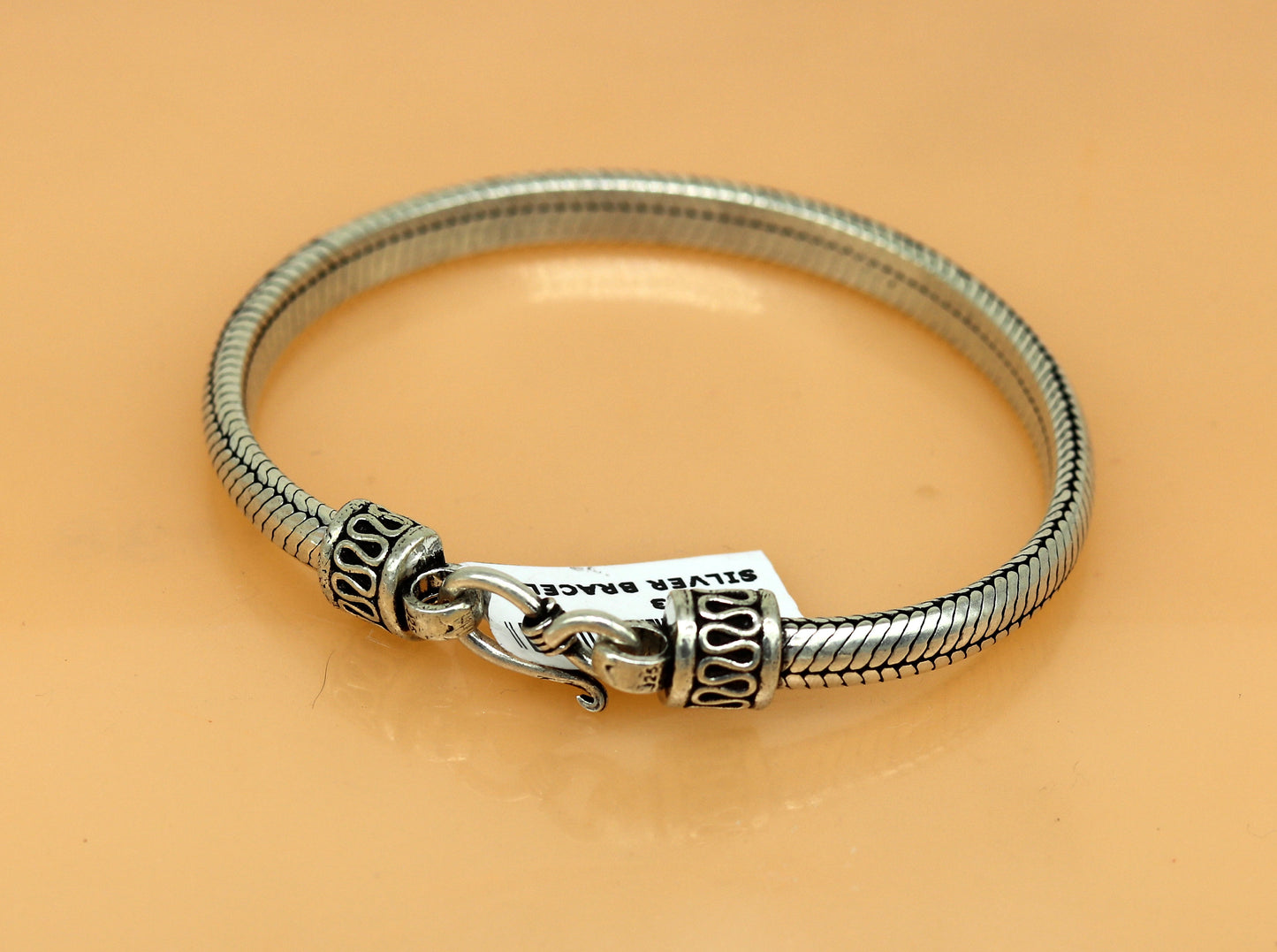 8.2" long 925 sterling silver handmade solid customized vintage design snake chain bracelet unisex personalized gift tribal jewelry nsbr33 - TRIBAL ORNAMENTS