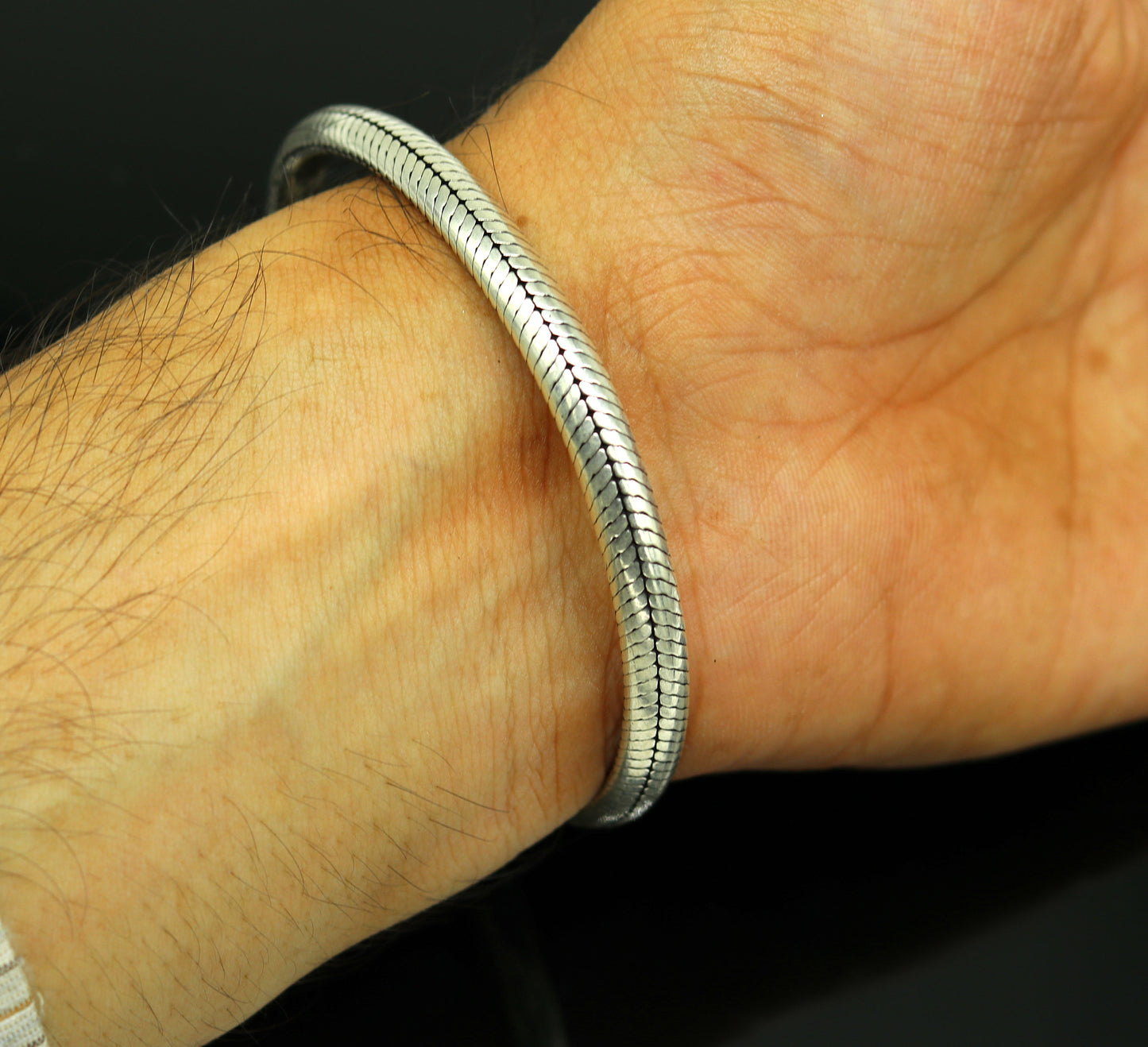 8.2" long 925 sterling silver handmade solid customized vintage design snake chain bracelet unisex personalized gift tribal jewelry nsbr33 - TRIBAL ORNAMENTS