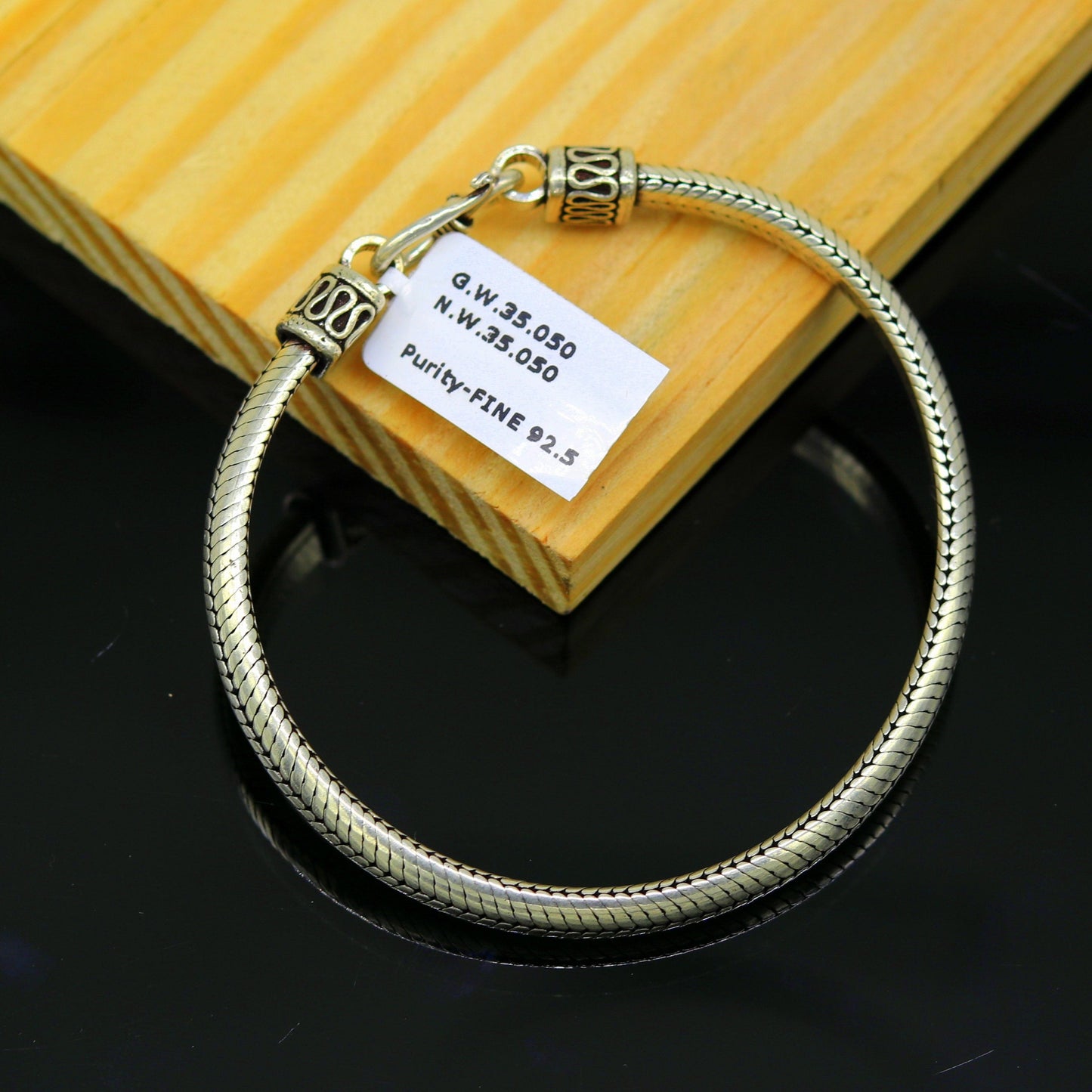 8.2" long 925 sterling silver handmade solid customized vintage design snake chain bracelet unisex personalized gift tribal jewelry nsbr33 - TRIBAL ORNAMENTS