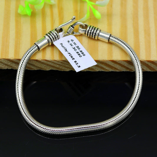 8.5" long handmade 925 sterling silver gorgeous customized vintage design snake chain bracelet unisex personalized gifting jewelry nsbr28 - TRIBAL ORNAMENTS