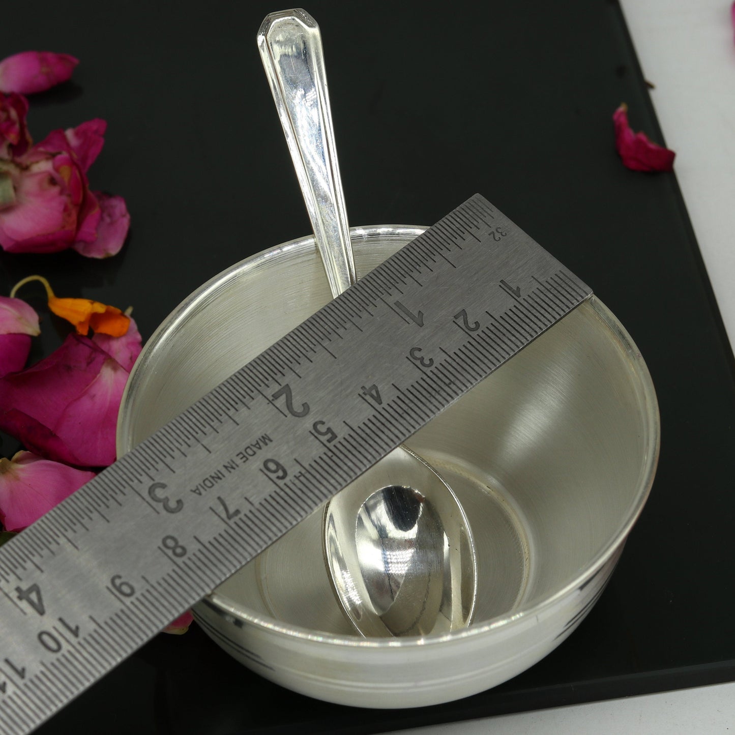 999 pure sterling silver handmade solid silver bowl kitchen utensils, vessels, silver has antibacterial properties, keep stay healthy sv54 - TRIBAL ORNAMENTS