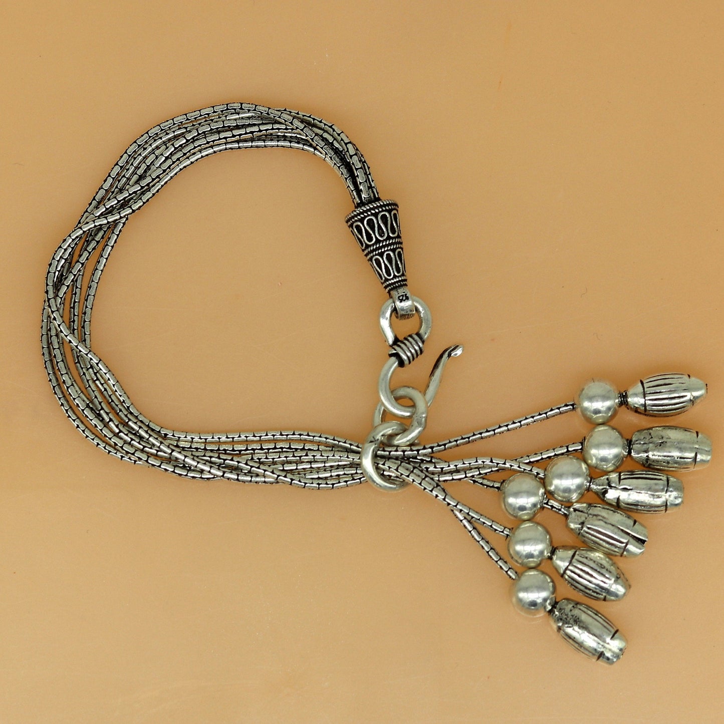 925 sterling silver handmade gorgeous charm bracelet, excellent customized adjustable jewelry bridesmaid gift jewelry nsbr12 - TRIBAL ORNAMENTS
