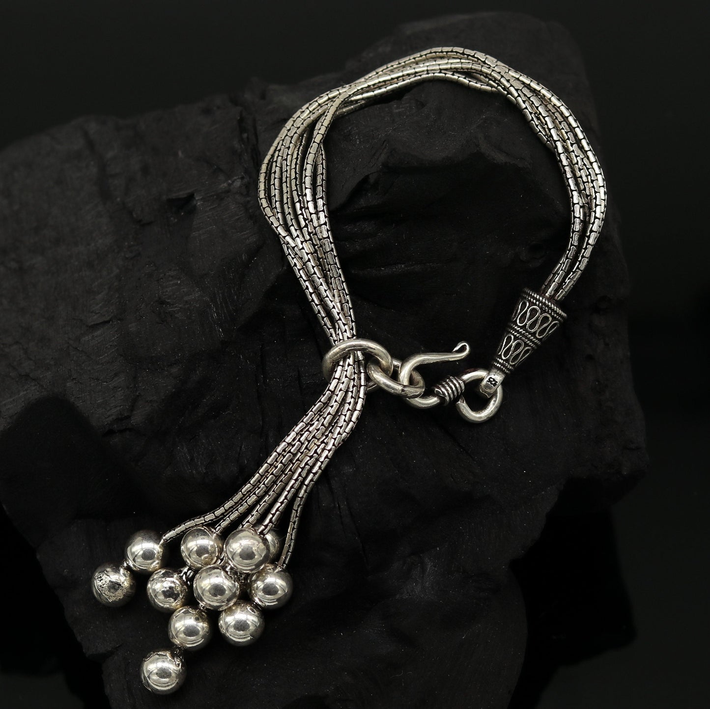 925 sterling silver handmade amazing charm bracelet, excellent multi chain customized adjustable jewelry bridesmaid gift jewelry nsbr17 - TRIBAL ORNAMENTS