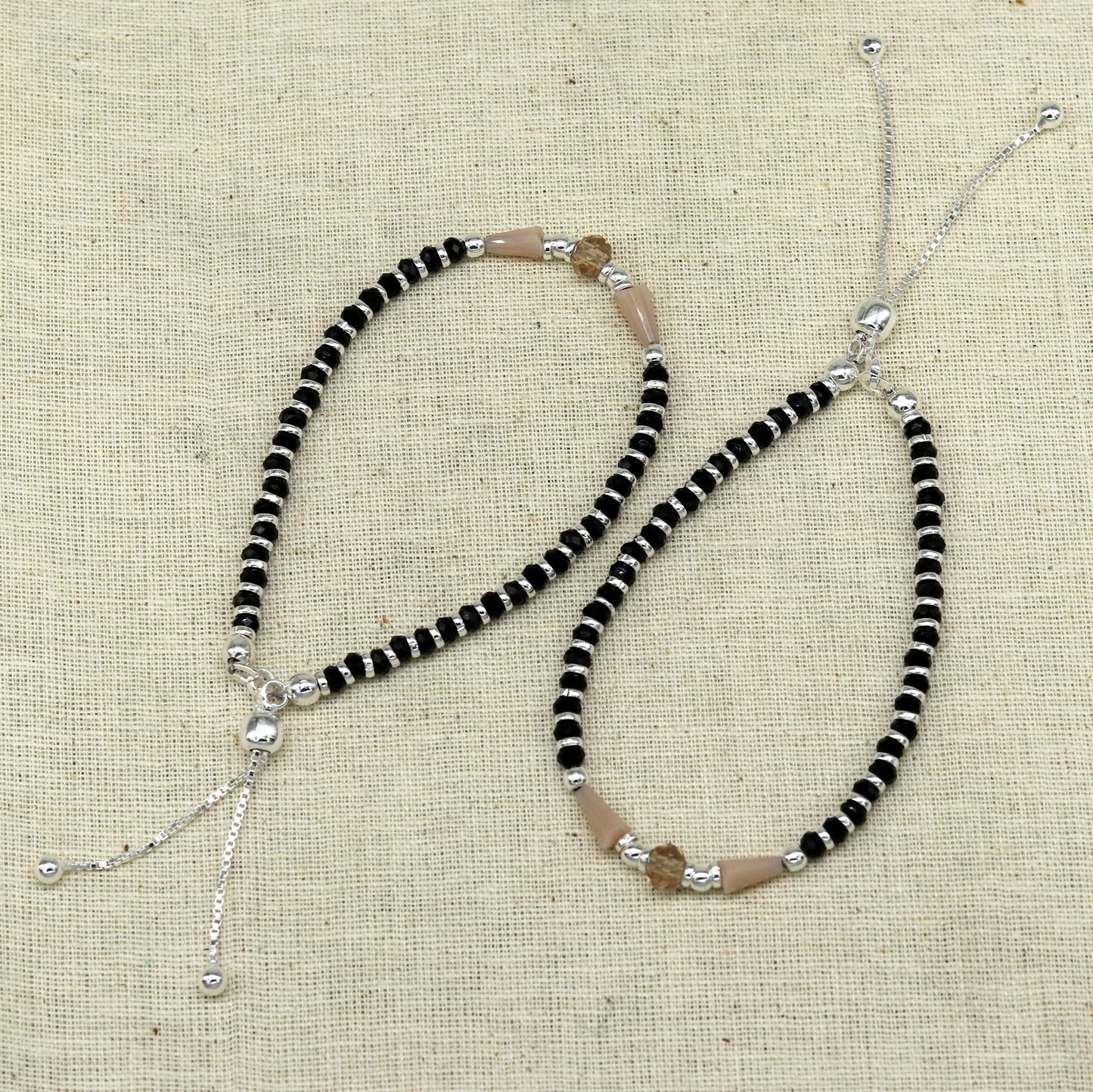 7" 925 sterling silver gorgeous multicolor beads adjustable bracelet, charm bracelet, customized bracelet adjustable girl's jewelry sbr163 - TRIBAL ORNAMENTS