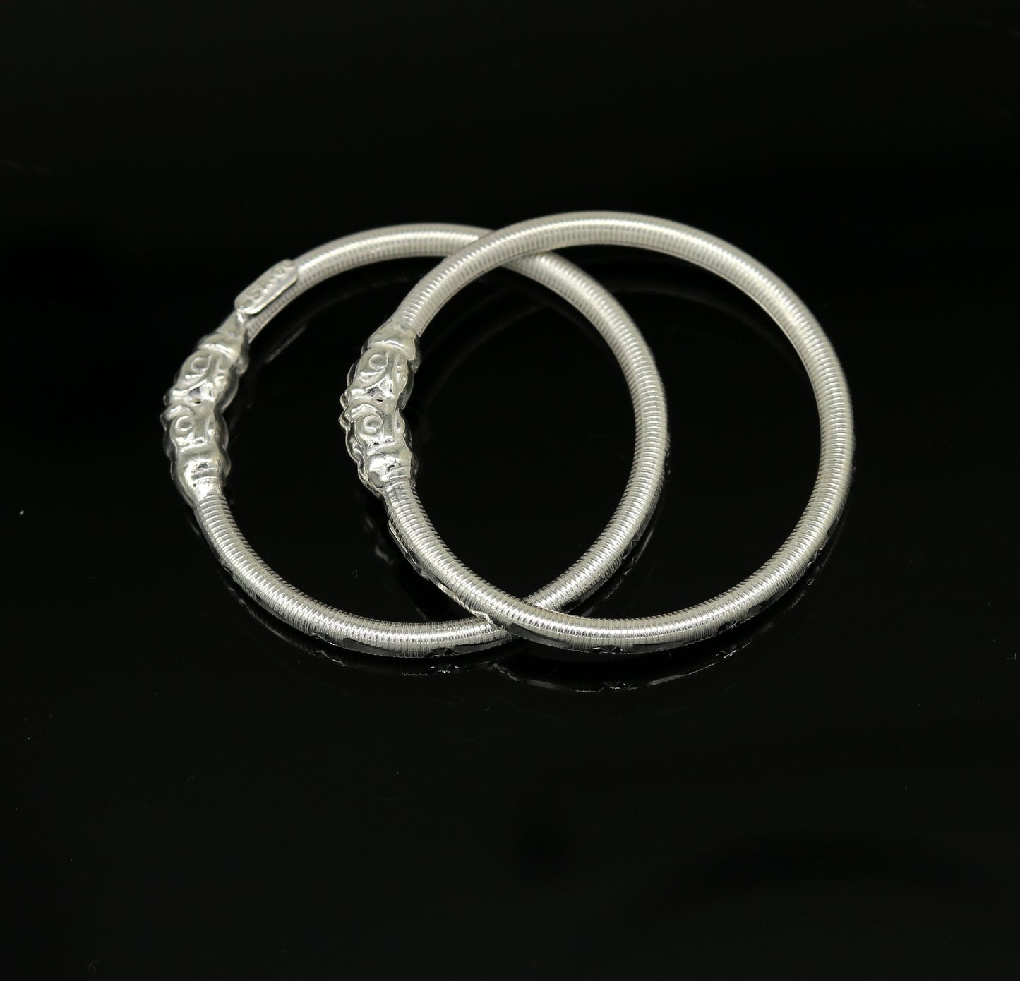 Vintage design handmade crocodile face sterling silver bangle bracelet new born baby, fabulous customized tribal unisex kids jewelry ba82 - TRIBAL ORNAMENTS