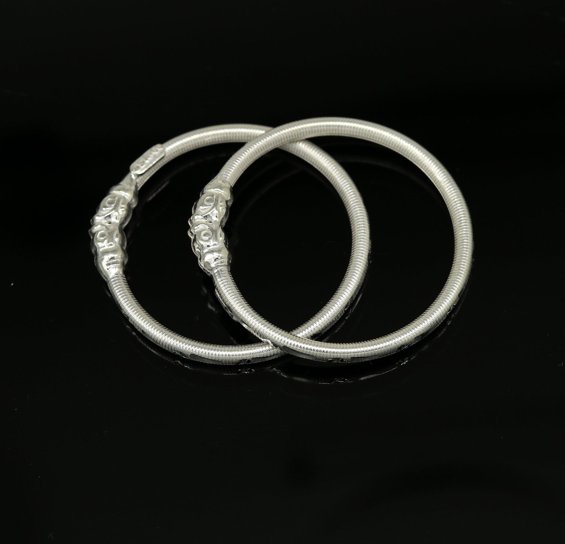 Vintage design handmade crocodile face sterling silver bangle bracelet new born baby, fabulous customized tribal unisex kids jewelry ba82 - TRIBAL ORNAMENTS