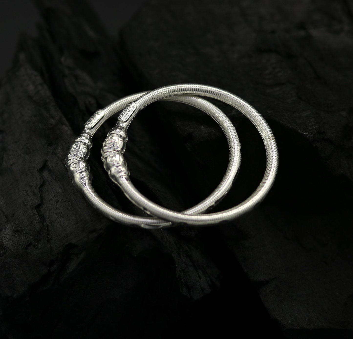 Vintage design handmade crocodile face sterling silver bangle bracelet new born baby, fabulous customized tribal unisex kids jewelry ba82 - TRIBAL ORNAMENTS