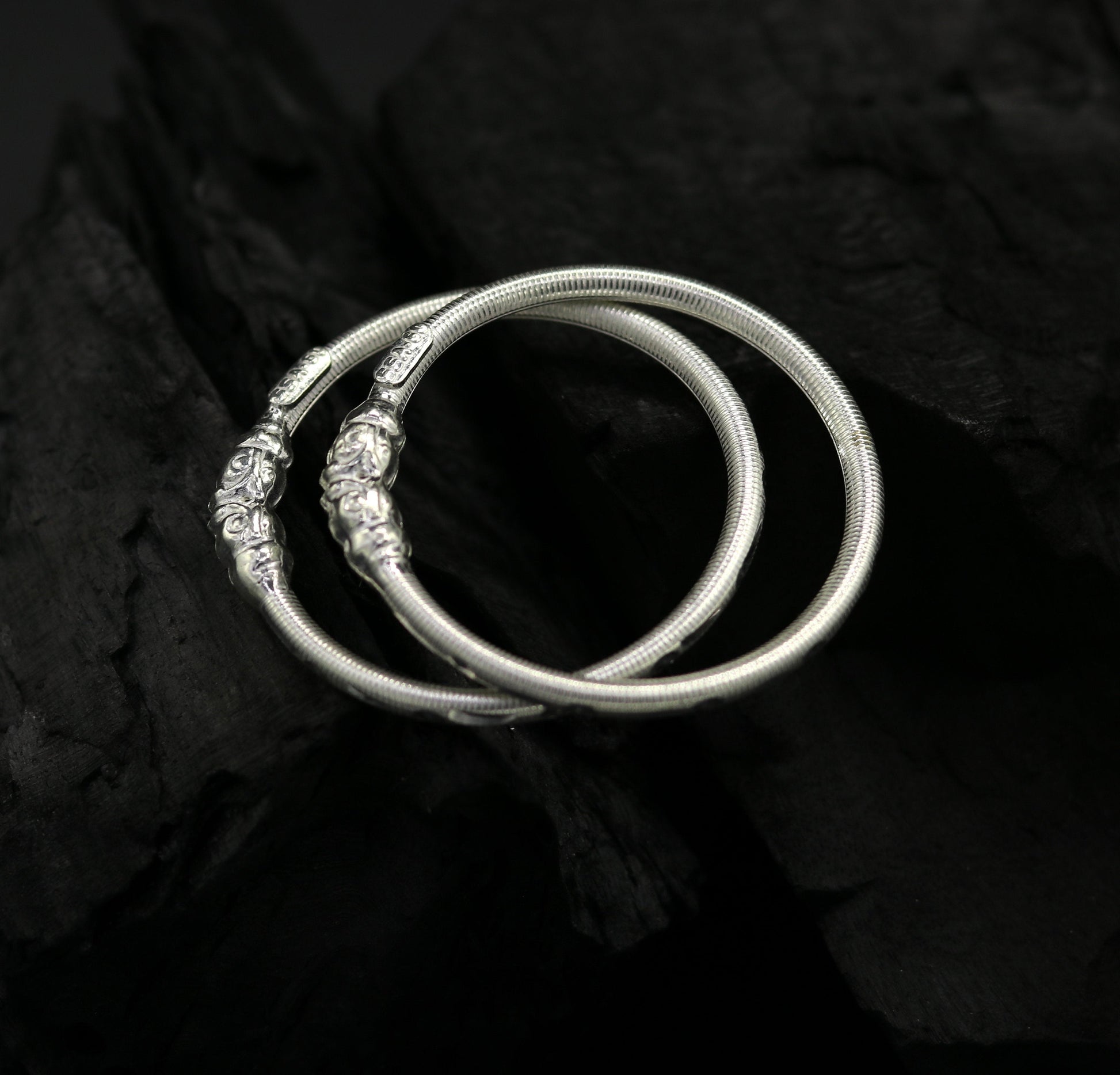 Vintage design handmade crocodile face sterling silver bangle bracelet new born baby, fabulous customized tribal unisex kids jewelry ba82 - TRIBAL ORNAMENTS