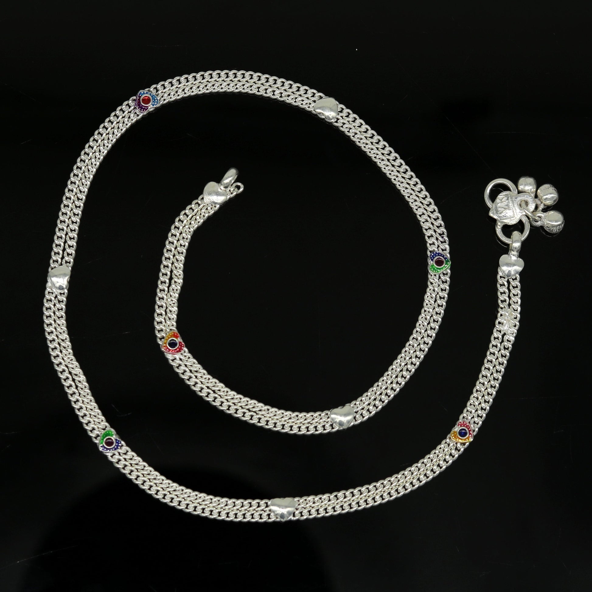 18" long handmade sterling silver amazing baby kids waist chain, excellent customized design baby kids unisex belly chain wch08 - TRIBAL ORNAMENTS