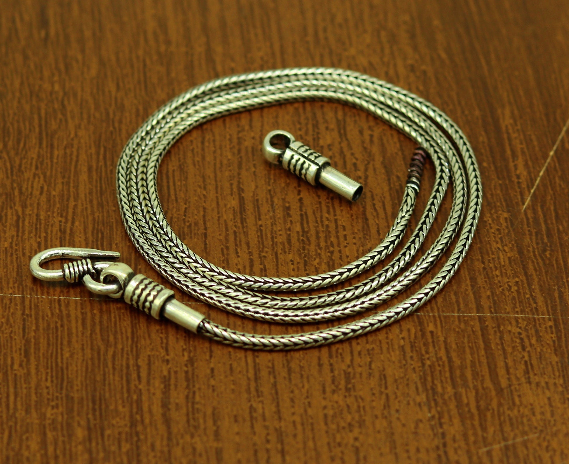 18" to 24" 2mm 925 sterling silver vintage style wheat chain necklace, screw chain, pendant chain for pendant, customized necklace jewelry ch75 - TRIBAL ORNAMENTS