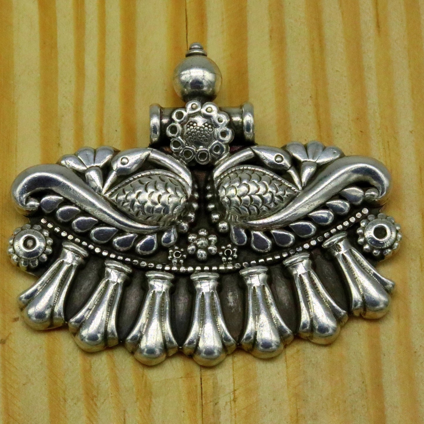 925 sterling silver handmade vintage design customized peacock pendant, amazing oxidized tribal ethnic jewelry personalized gift nsp403 - TRIBAL ORNAMENTS