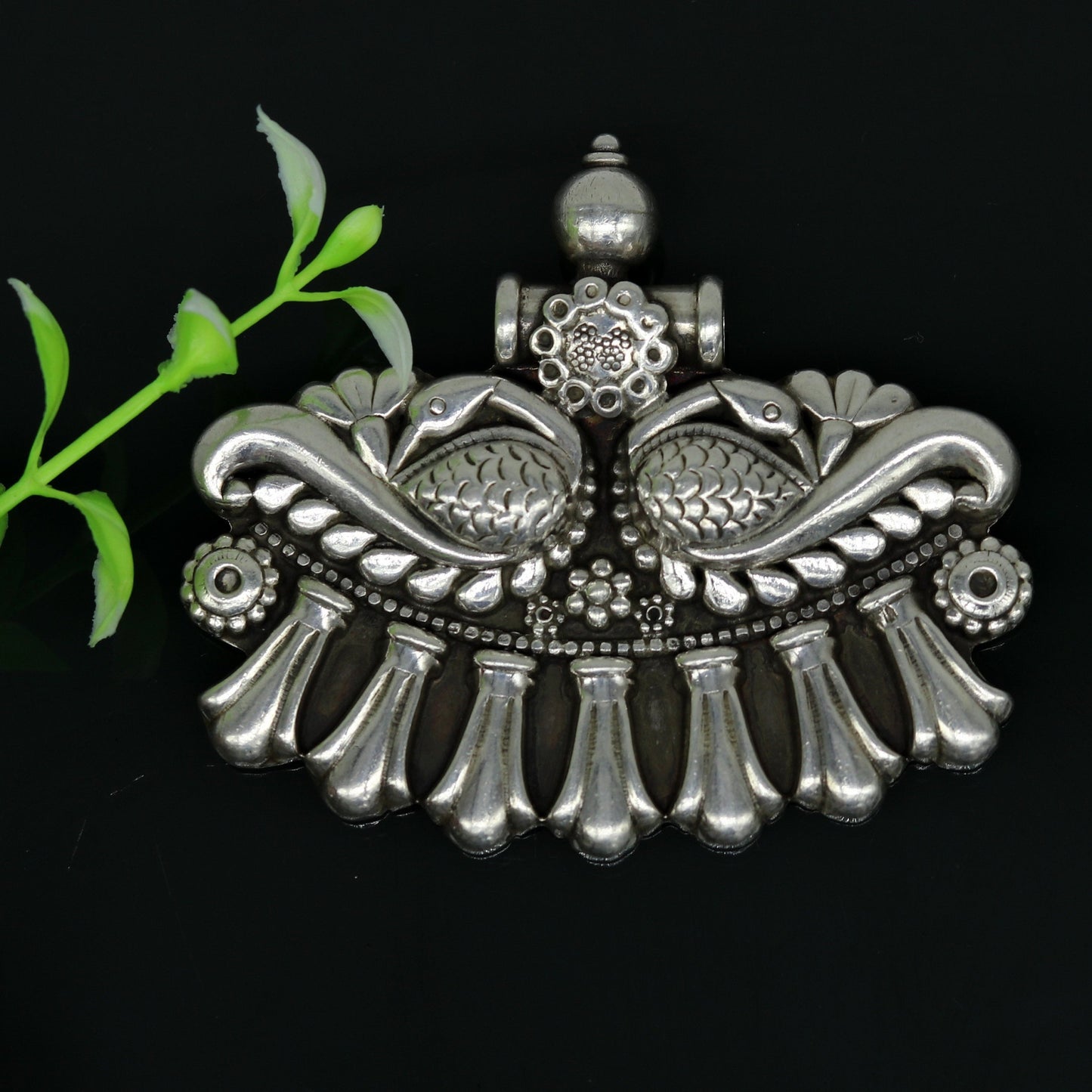 925 sterling silver handmade vintage design customized peacock pendant, amazing oxidized tribal ethnic jewelry personalized gift nsp403 - TRIBAL ORNAMENTS