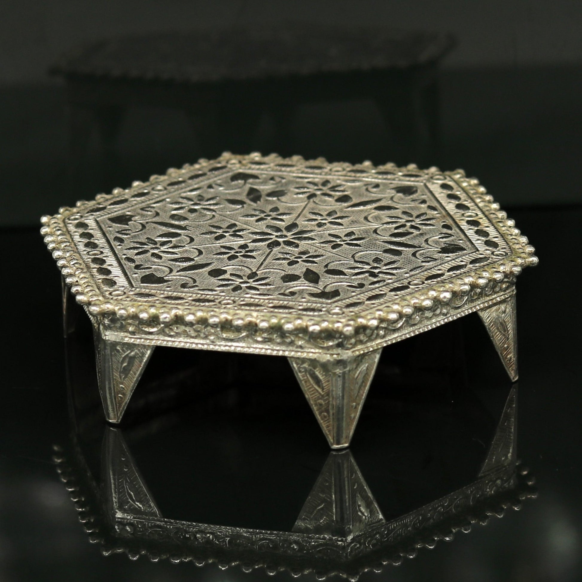 Sterling silver handmade solid silver gorgeous silver handcrafted customize bazot, excellent home puja utensils home temple art nsv84 - TRIBAL ORNAMENTS