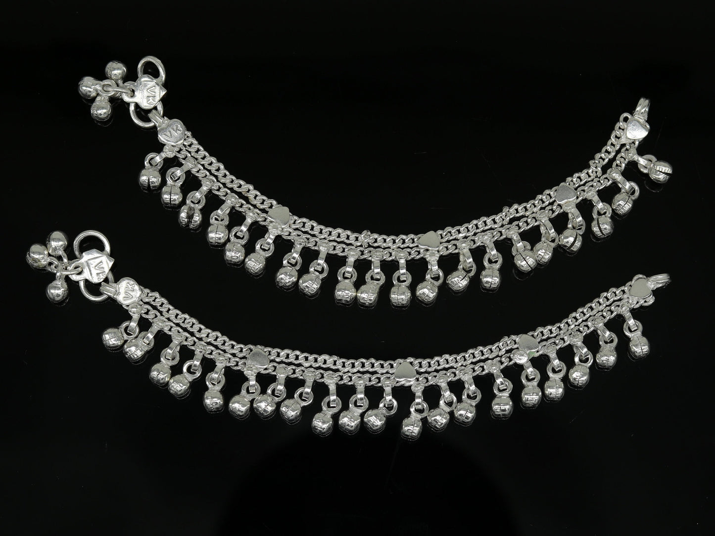 6" long Sterling silver handmade amazing silver ankle bracelet baby anklet noisy sound charm customized anklet personalized gifting ank213 - TRIBAL ORNAMENTS