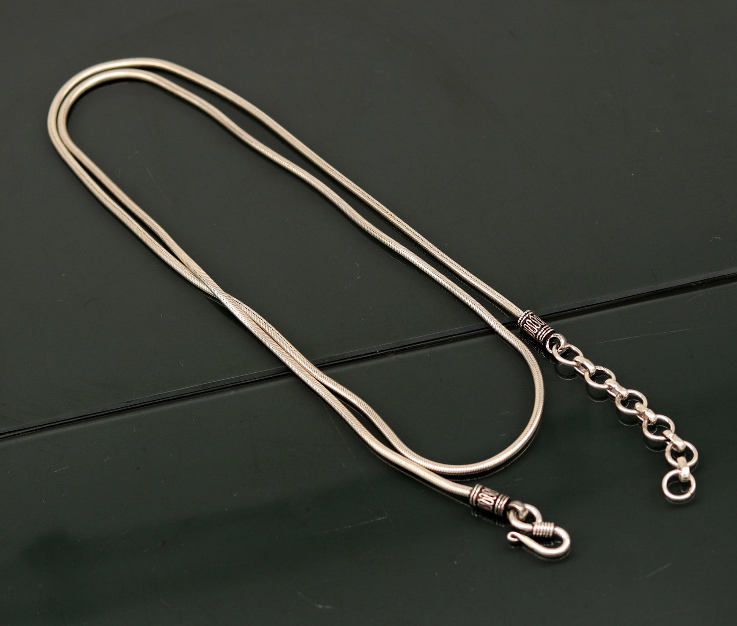 30" to 32" 925 sterling silver handmade vintage design customized snake chain belly chain waist chain, sari chain, wedding jewelry wch06 - TRIBAL ORNAMENTS