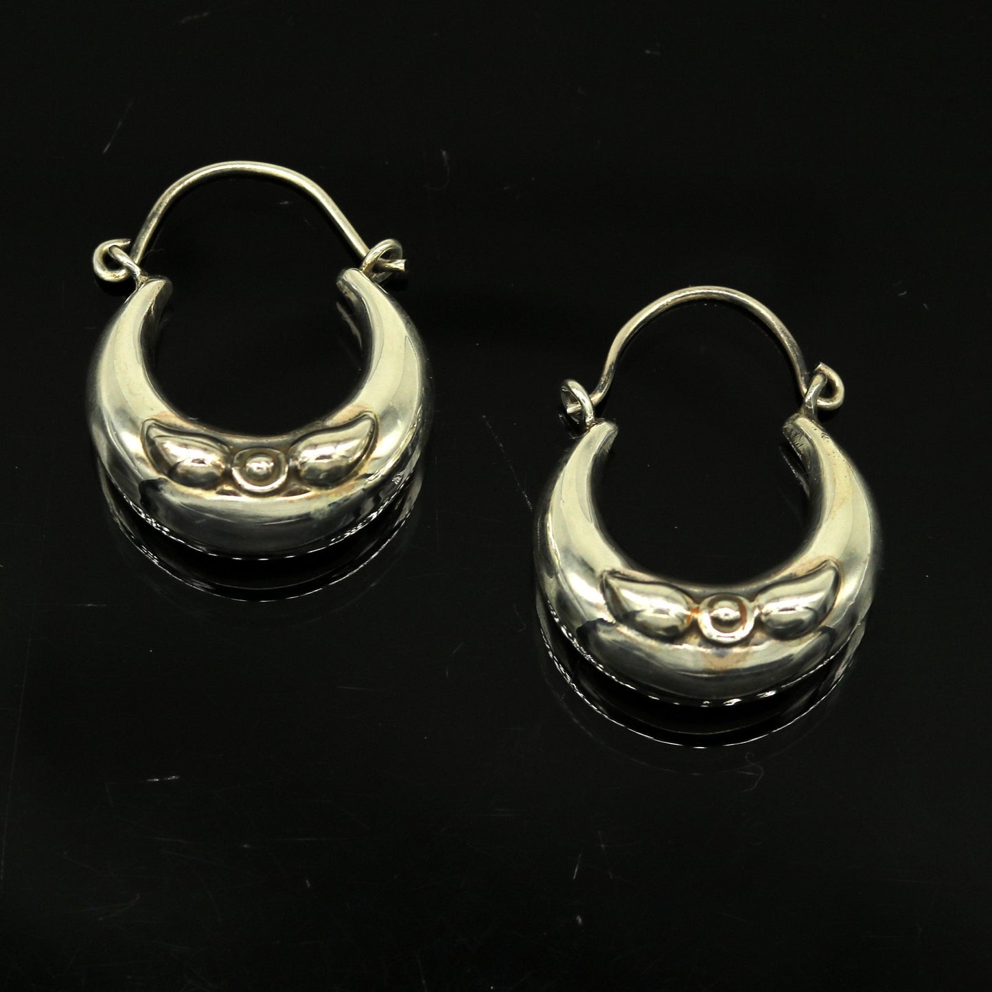 Handmade 925 sterling silver jewelry, fabulous vintage stylish customized hoops earrings bali tribal ethnic personalized jewelry ske17 - TRIBAL ORNAMENTS