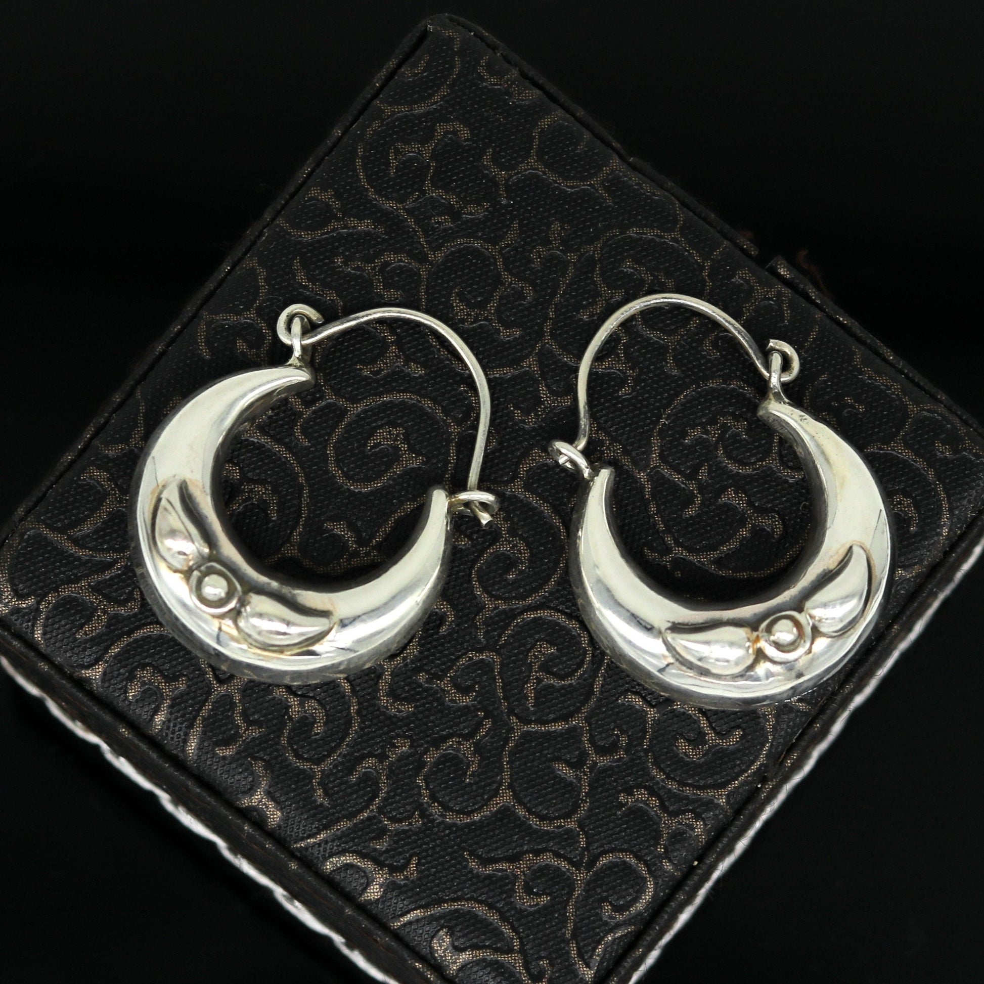 Handmade 925 sterling silver jewelry, fabulous vintage stylish customized hoops earrings bali tribal ethnic personalized jewelry ske17 - TRIBAL ORNAMENTS