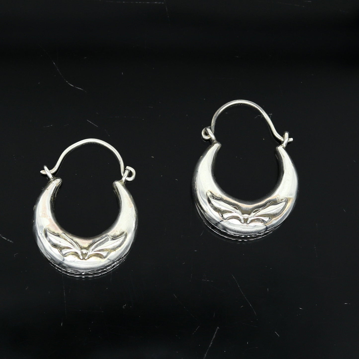925 sterling silver handmade pretty attractive hoops stud earring bali, excellent customized stylish belly dance personalized gift ske7 - TRIBAL ORNAMENTS