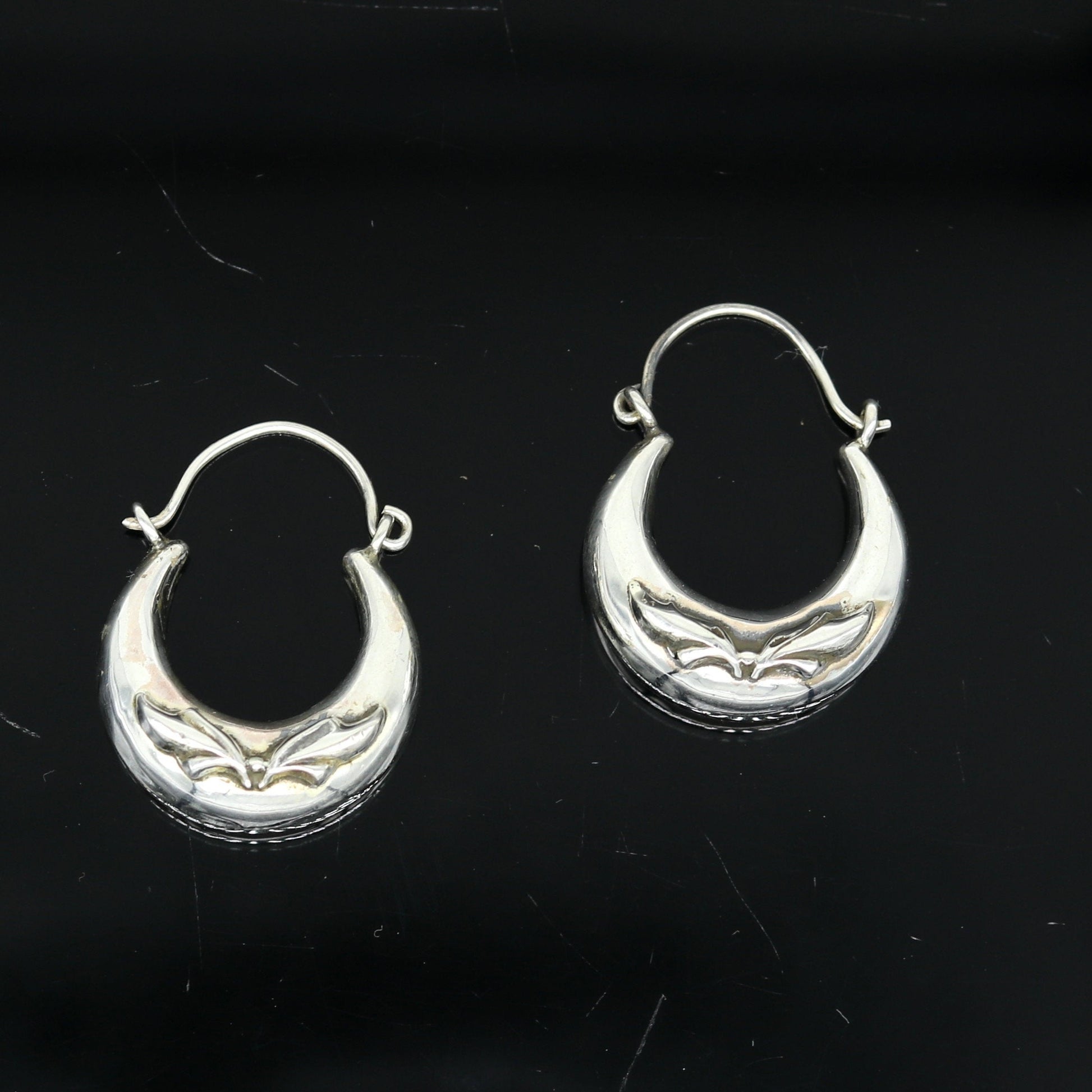 925 sterling silver handmade pretty attractive hoops stud earring bali, excellent customized stylish belly dance personalized gift ske7 - TRIBAL ORNAMENTS