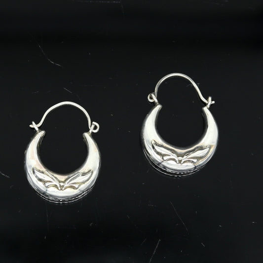 925 sterling silver handmade pretty attractive hoops stud earring bali, excellent customized stylish belly dance personalized gift ske7 - TRIBAL ORNAMENTS