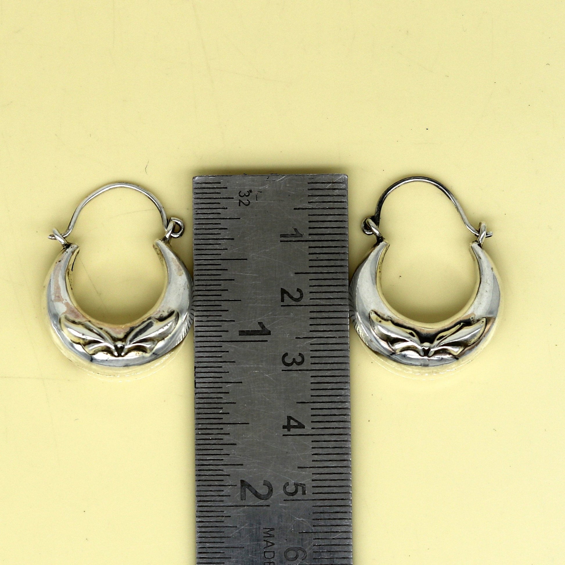 925 sterling silver handmade pretty attractive hoops stud earring bali, excellent customized stylish belly dance personalized gift ske7 - TRIBAL ORNAMENTS