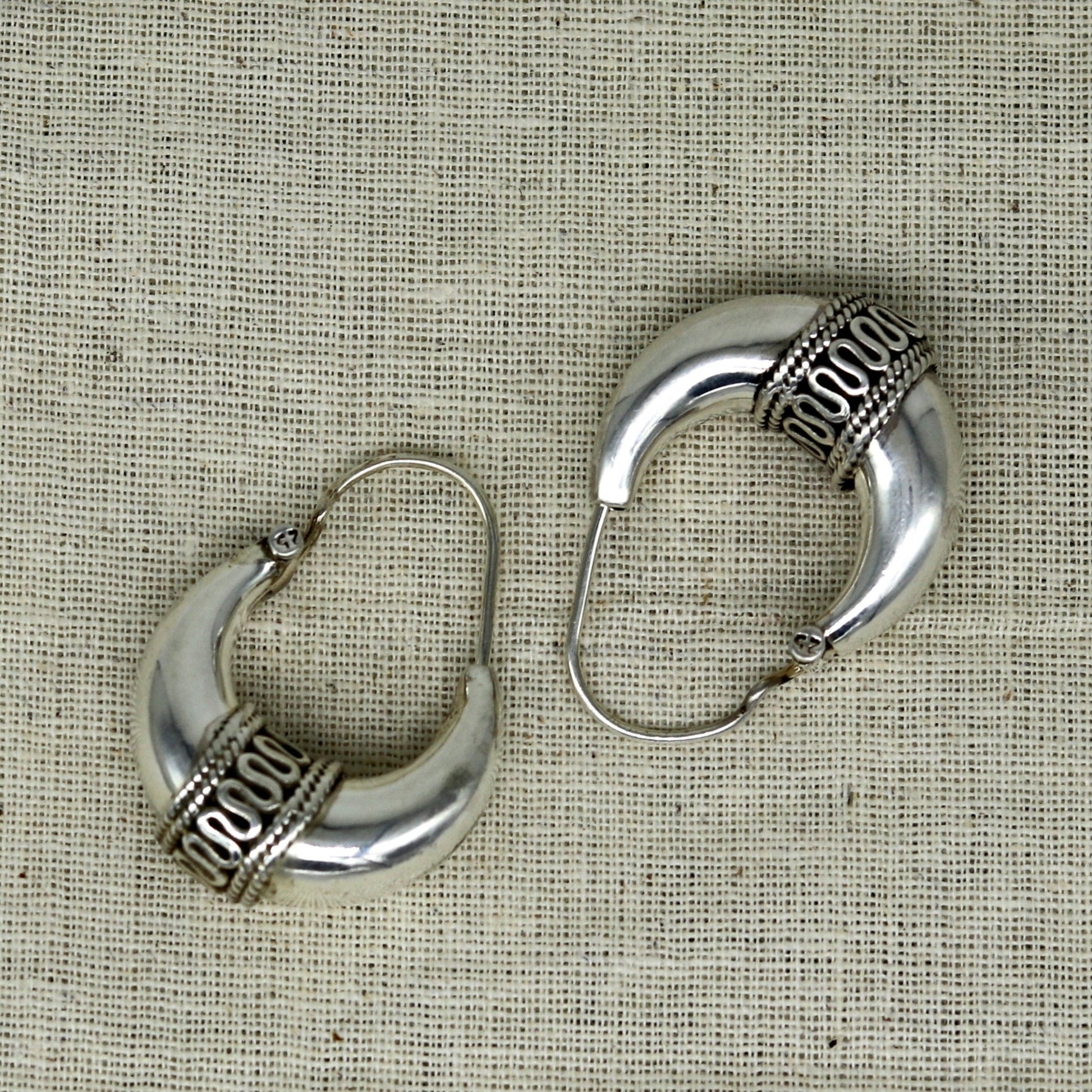 925 sterling silver handmade hoops stud earring bali, excellent customized stylish belly dance personalized gift tribal ethnic jewelry ske10 - TRIBAL ORNAMENTS