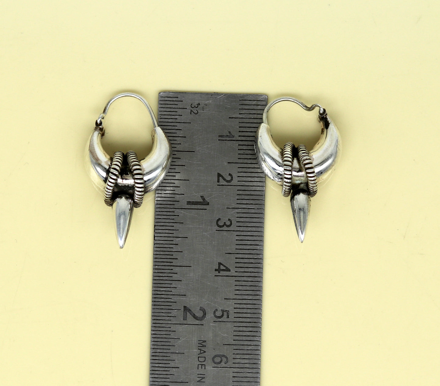 925 sterling silver handmade vintage antique design hoops earring bali, elegant customized earring gift tribal ethnic jewelry ske12 - TRIBAL ORNAMENTS