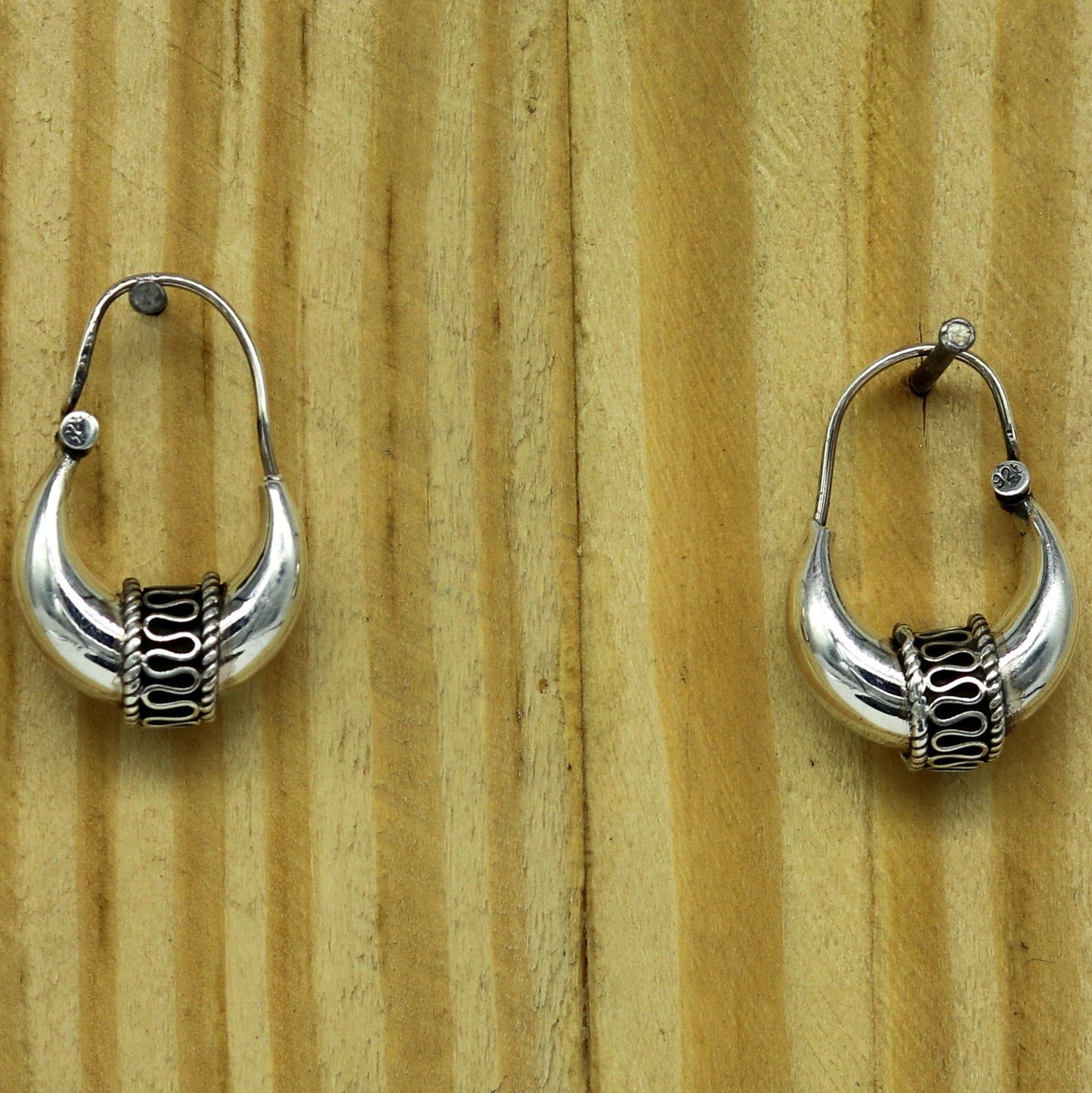 925 sterling silver handmade vintage antique design amazing design hoops earring bali, customized earring gift tribal ethnic jewelry ske2 - TRIBAL ORNAMENTS
