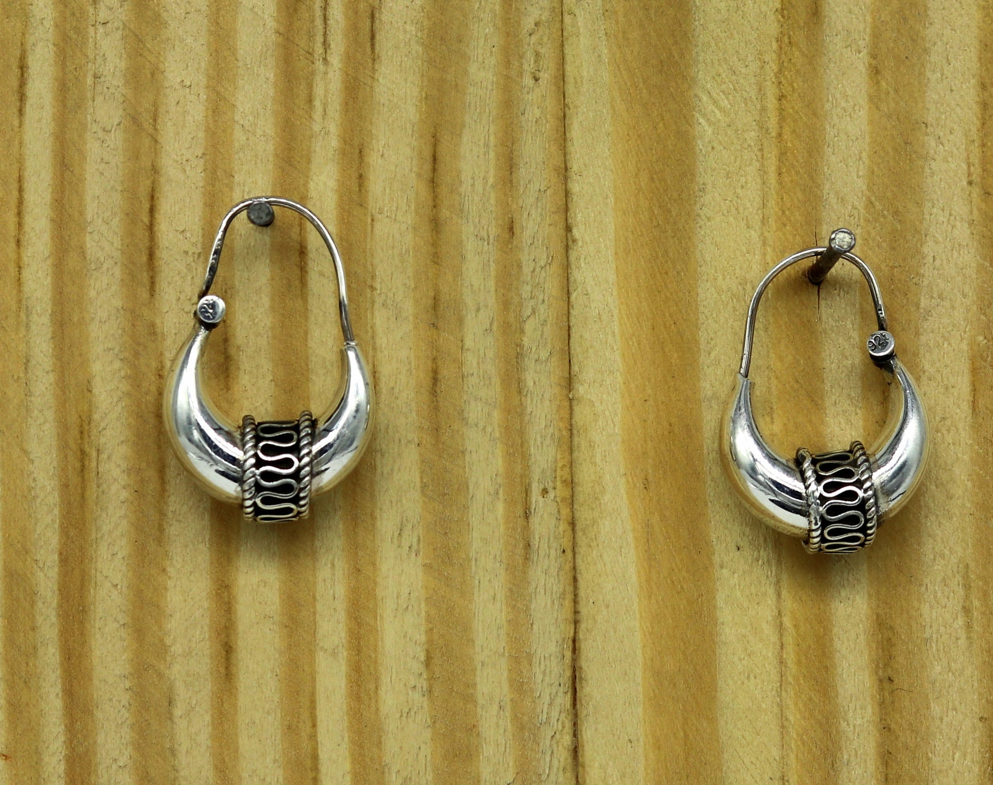 925 sterling silver handmade vintage antique design amazing design hoops earring bali, customized earring gift tribal ethnic jewelry ske2 - TRIBAL ORNAMENTS