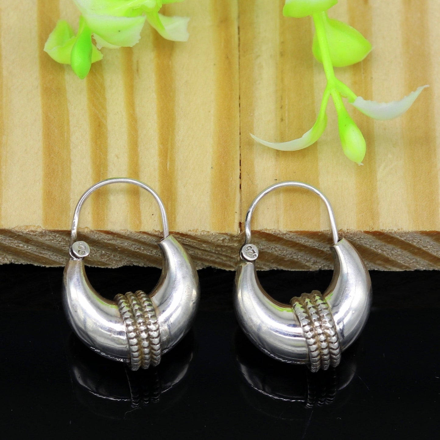 925 sterling silver handmade vintage antique design amazing design hoops earring bali, customized earring gift tribal ethnic jewelry ske13 - TRIBAL ORNAMENTS