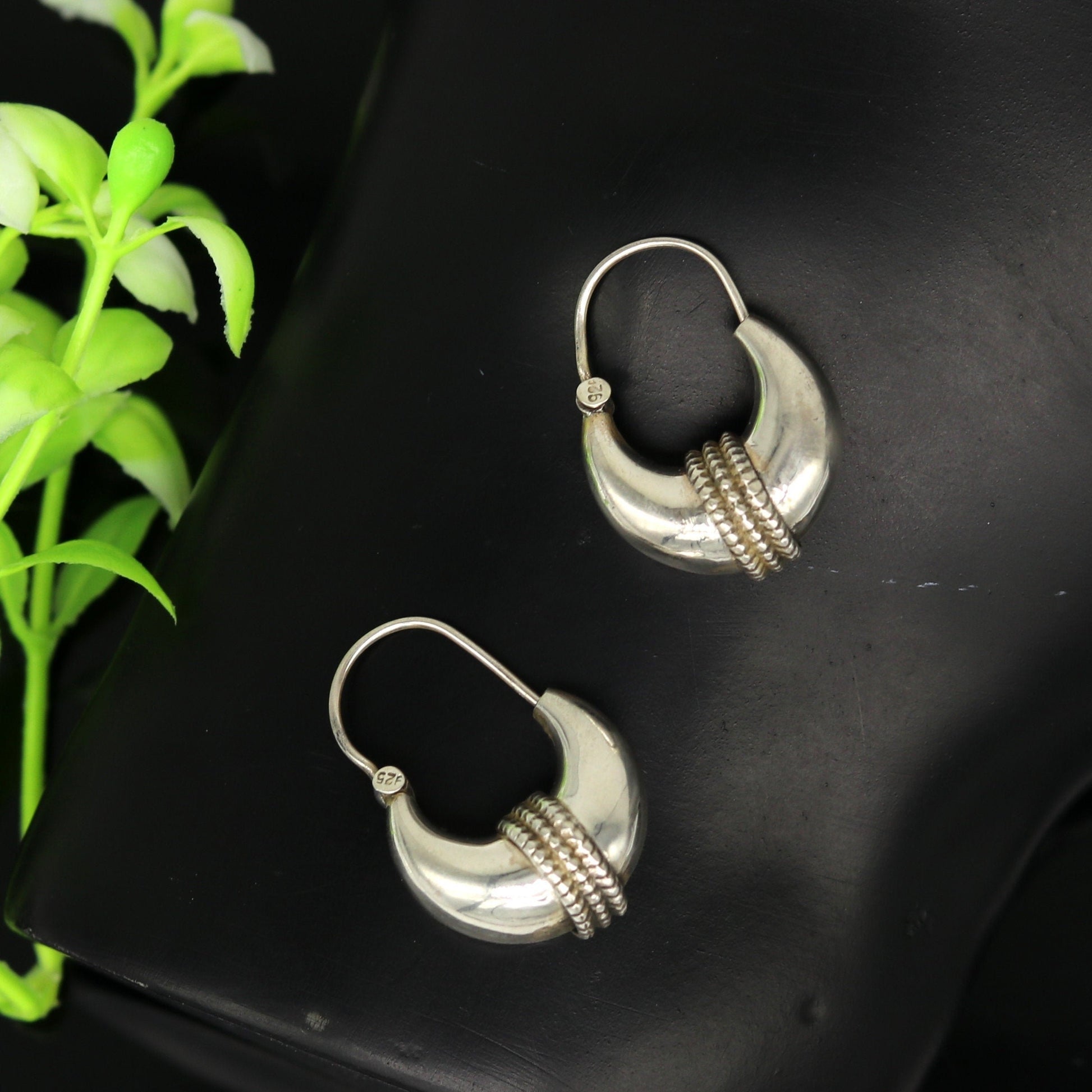 925 sterling silver handmade vintage antique design amazing design hoops earring bali, customized earring gift tribal ethnic jewelry ske13 - TRIBAL ORNAMENTS