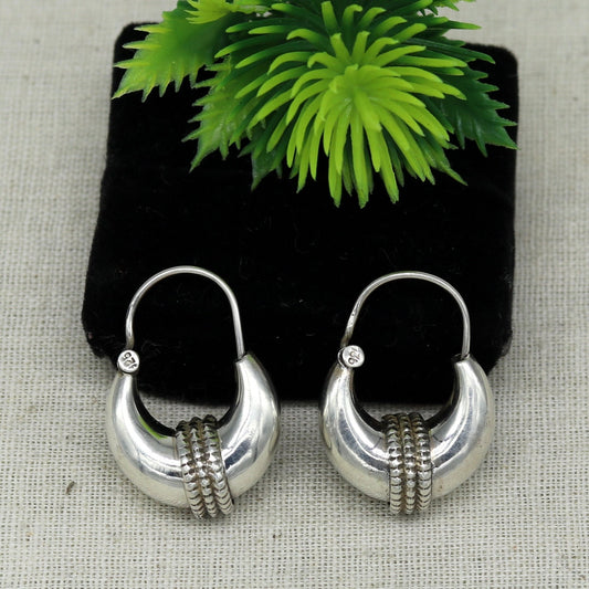 925 sterling silver handmade vintage antique design amazing design hoops earring bali, customized earring gift tribal ethnic jewelry ske13 - TRIBAL ORNAMENTS