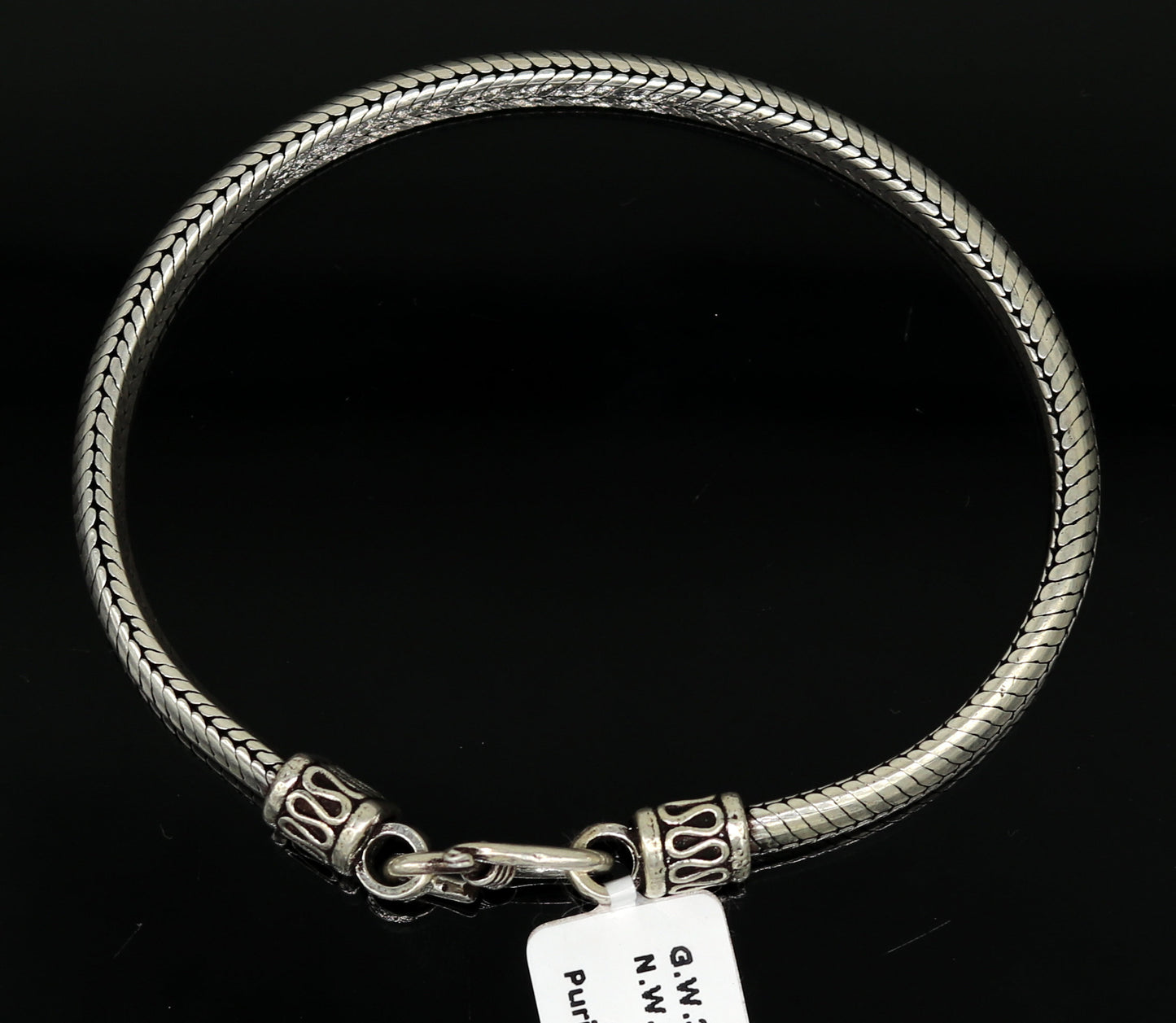 8.2" long 925 sterling silver handmade solid customized vintage design snake chain bracelet unisex personalized gift tribal jewelry nsbr33 - TRIBAL ORNAMENTS