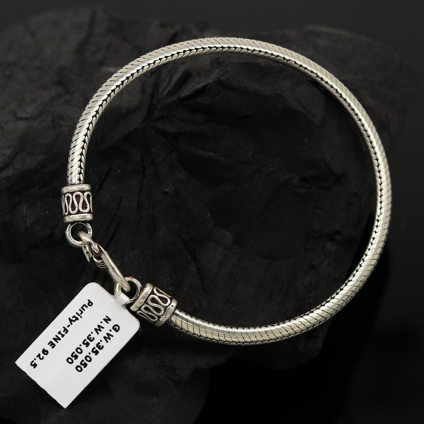 8.2" long 925 sterling silver handmade solid customized vintage design snake chain bracelet unisex personalized gift tribal jewelry nsbr33 - TRIBAL ORNAMENTS