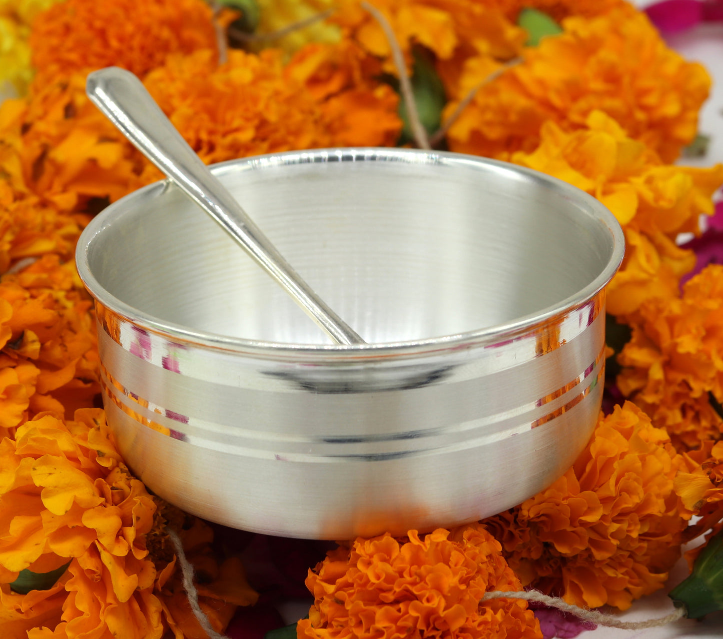 99.9 pure sterling silver handmade solid silver bowl kitchen utensils, vessels, silver has antibacterial properties, keep stay healthy sv51 - TRIBAL ORNAMENTS