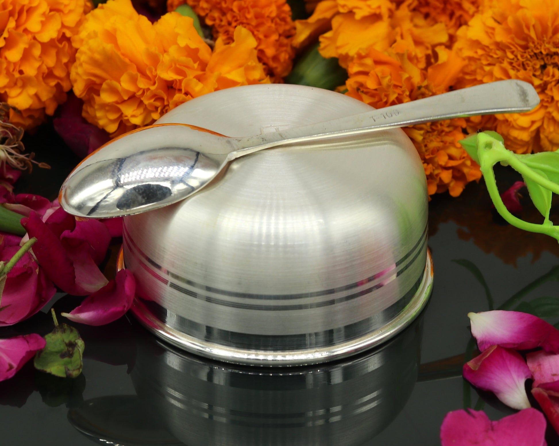 999 pure sterling silver handmade solid silver bowl kitchen utensils, vessels, silver has antibacterial properties, keep stay healthy sv56 - TRIBAL ORNAMENTS