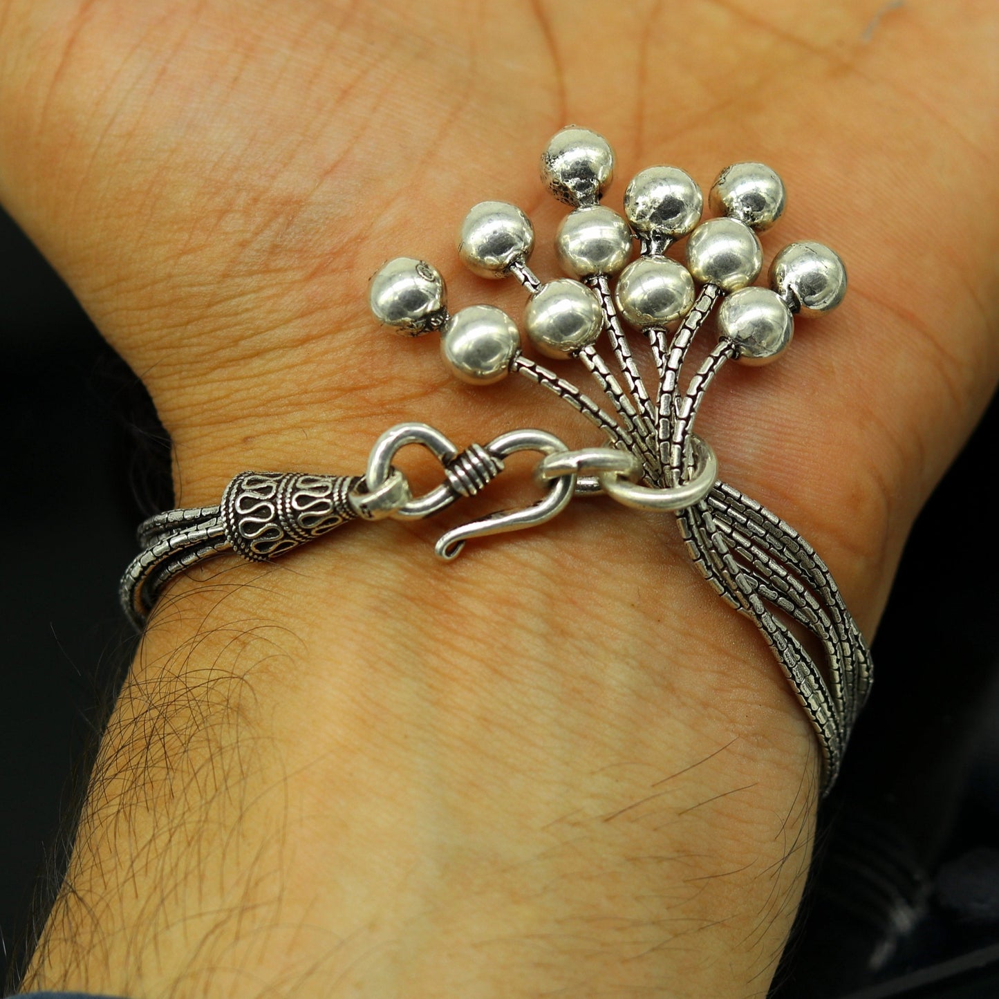 925 sterling silver handmade amazing charm bracelet, excellent multi chain customized adjustable jewelry bridesmaid gift jewelry nsbr17 - TRIBAL ORNAMENTS