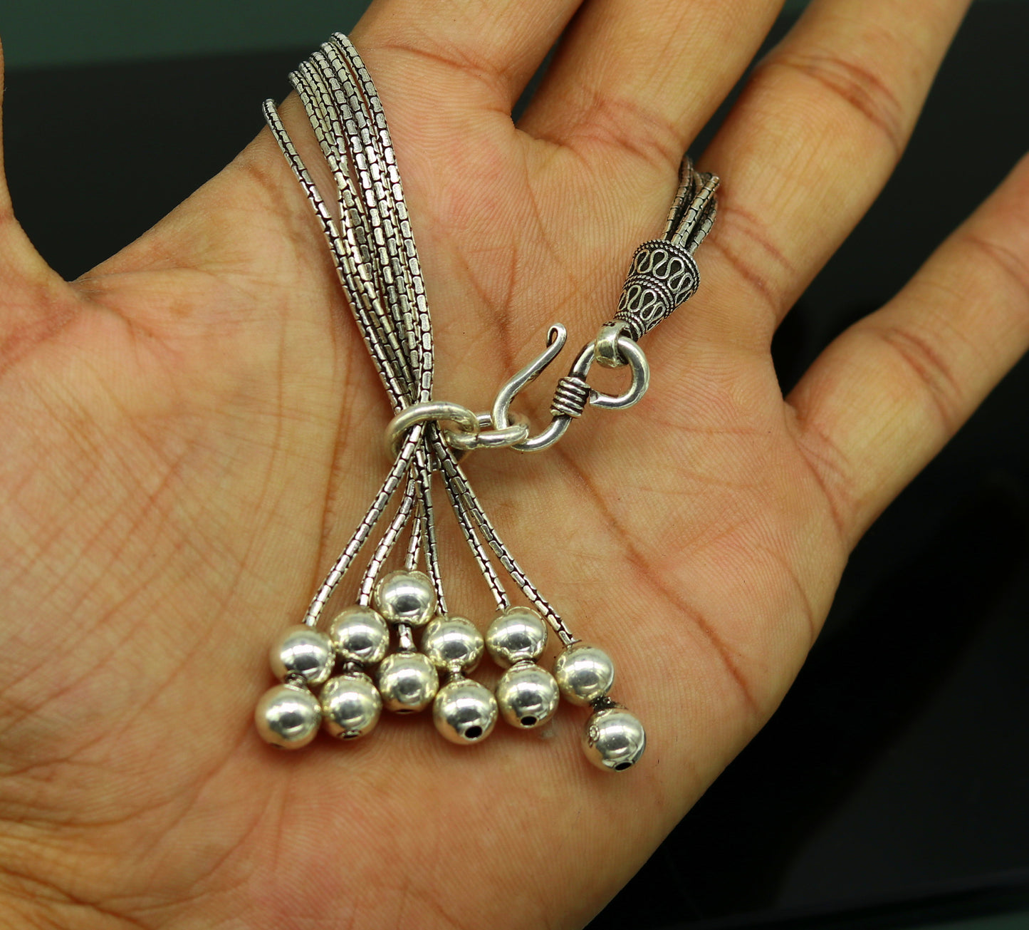 925 sterling silver handmade amazing charm bracelet, excellent multi chain customized adjustable jewelry bridesmaid gift jewelry nsbr17 - TRIBAL ORNAMENTS