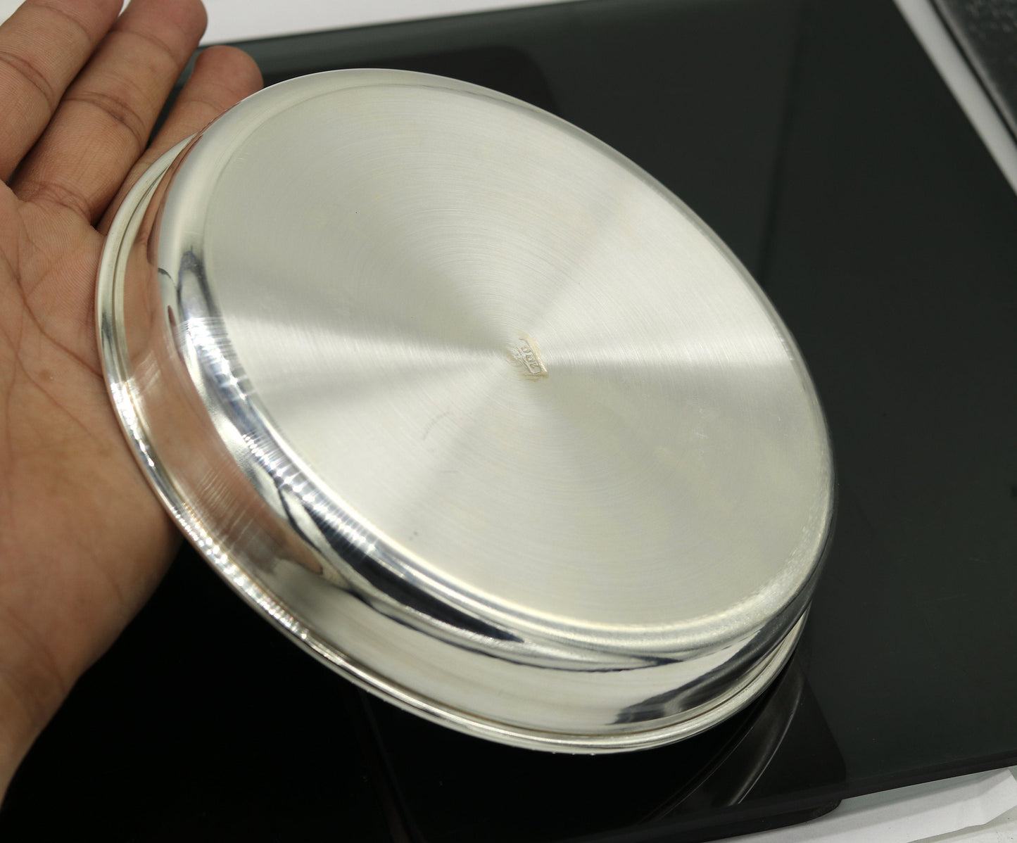 999 pure sterling silver handmade solid silver plate or tray, silver has antibacterial properties, stay healthy, silver gifting vessels sv62 - TRIBAL ORNAMENTS