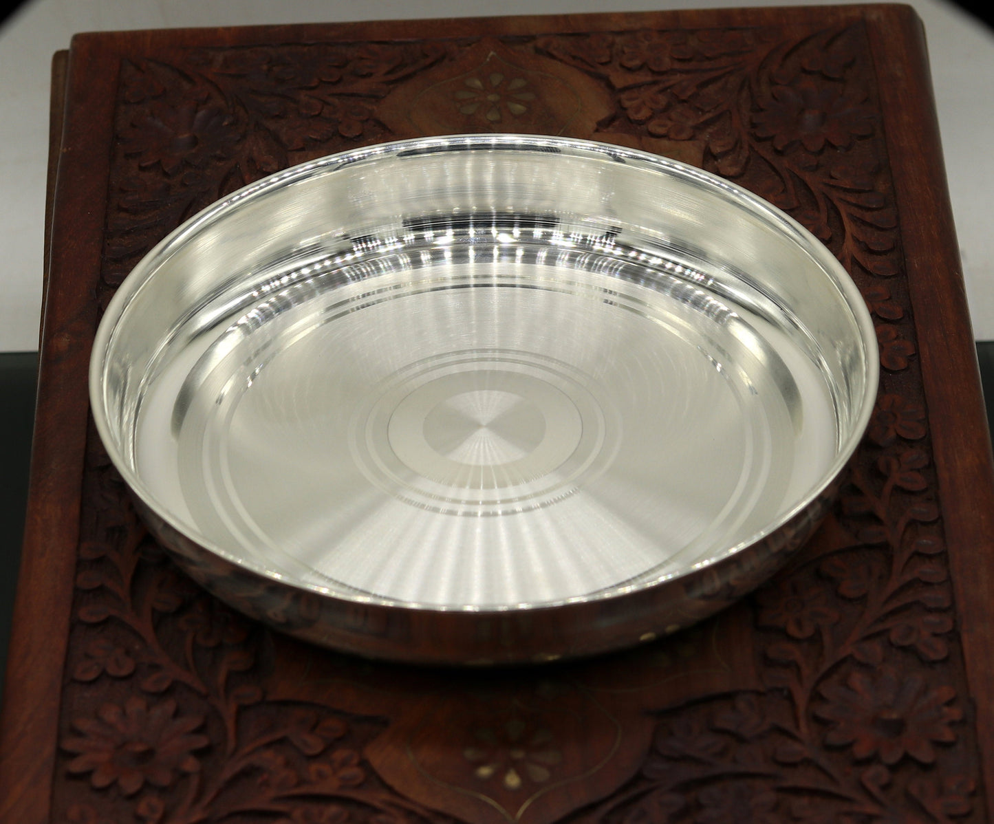 999 pure sterling silver handmade solid silver plate or tray, silver has antibacterial properties, stay healthy, silver gifting vessels sv62 - TRIBAL ORNAMENTS