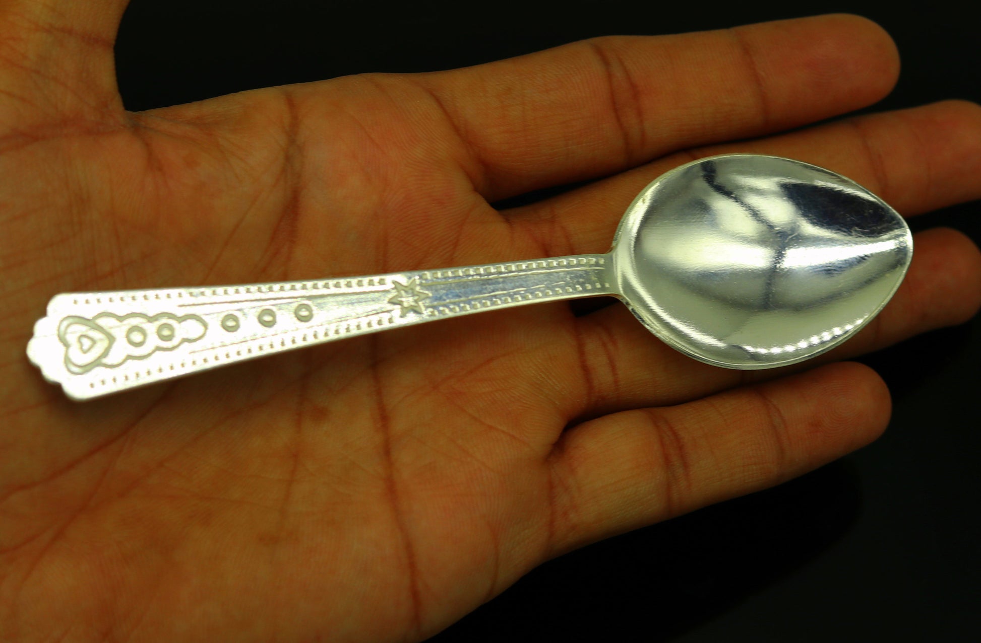 Pure sterling silver handmade solid silver spoon kitchen utensils, vessels, silver has antibacterial properties, keep stay healthy sv57 - TRIBAL ORNAMENTS